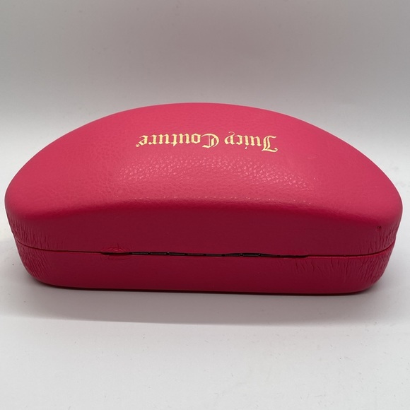 JUICY COUTURE sunglass case hard pink gold emblem velvet velour interior y2k - Picture 4 of 4